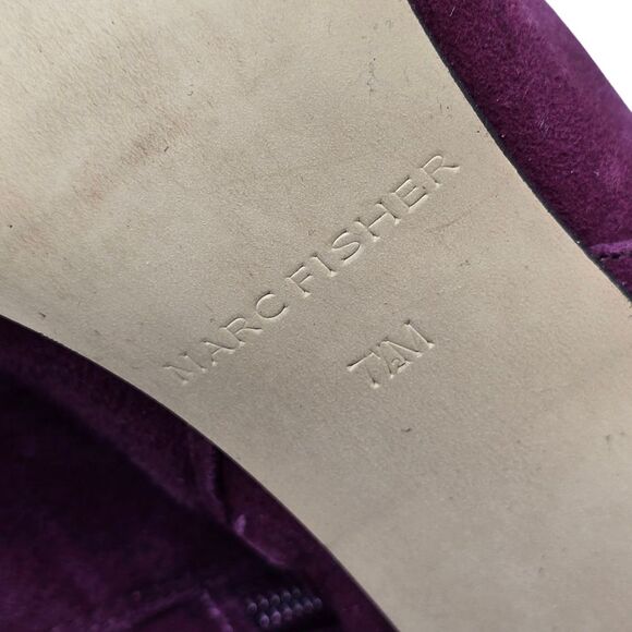 Marc Fisher Women's 7.5 Client Suede Purple Ankle Boots with Studs - Picture 9 of 13